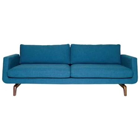Contemporary Sofa with Angled Track Arms and Two Cushions